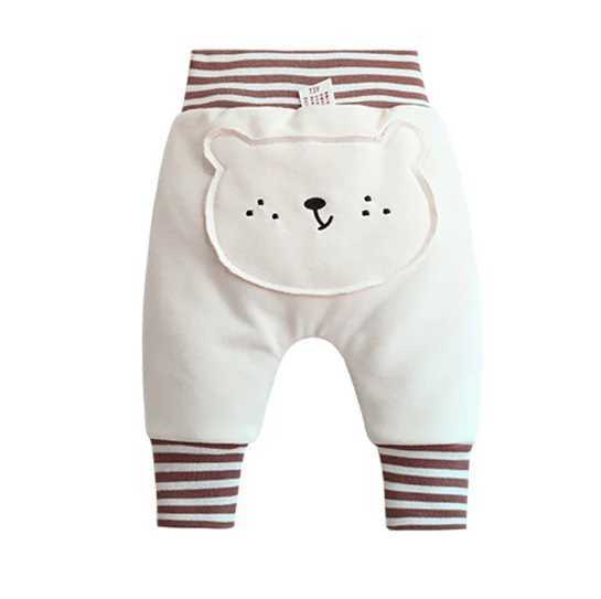 Overalls New Winter 2 layer Velet Baby Harem Pants Big PP Bear High waist Cotton Toddler Pants Newborn Casual Trousers Elastic Warm PantsL231114