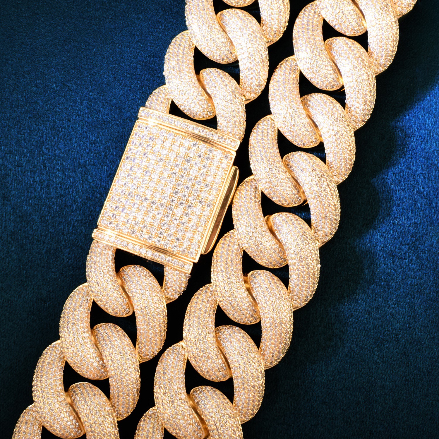 Bijoux de créateur Miami Bubble Cuban Link Chain Bracelet pour hommes Iced Out Diamond 25mm Bracelet cubain 18 carats plaqué or véritable