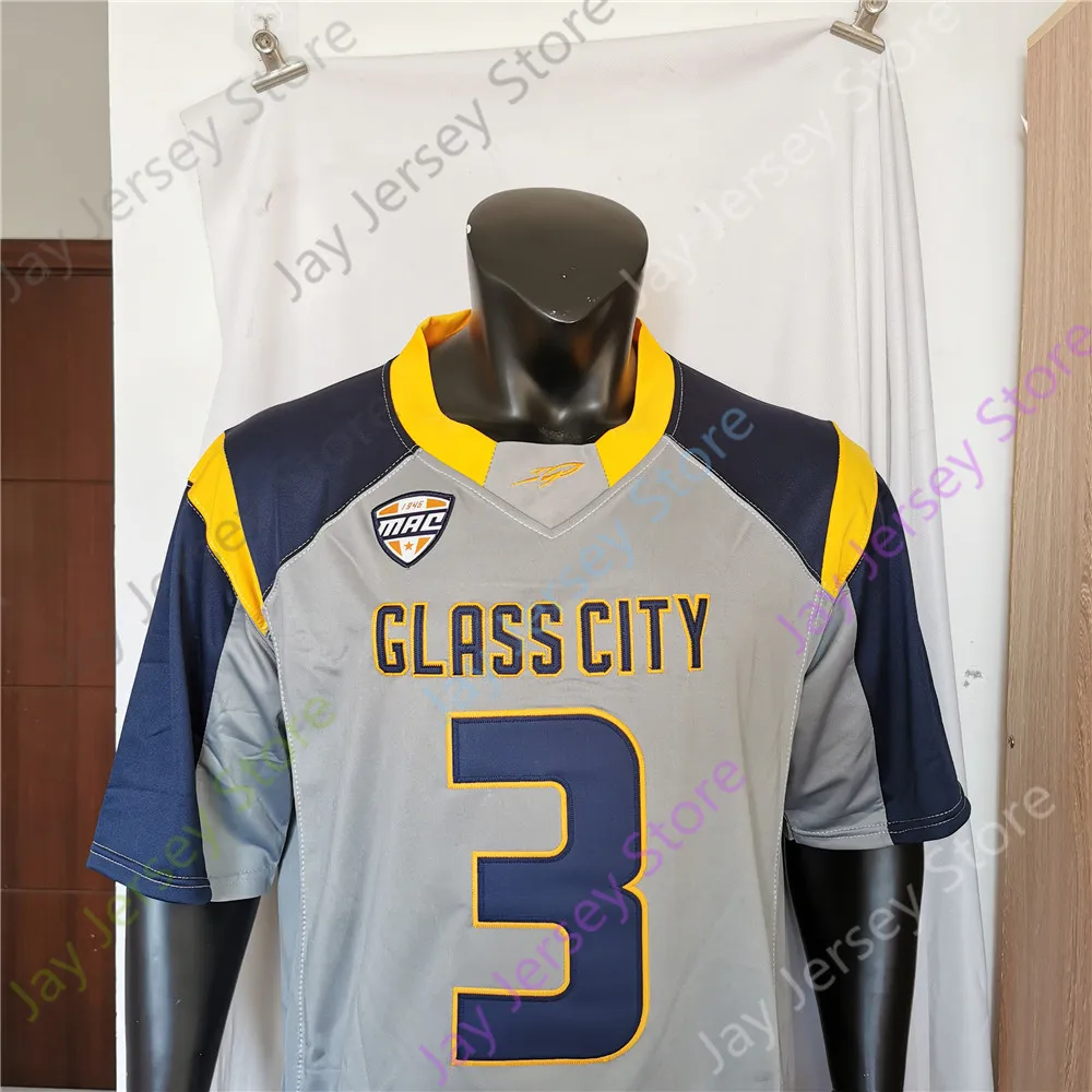 Toledo Football Jersey NCAA College Kareem Hunt Grey Size S-3XL All Stitched Youth Men