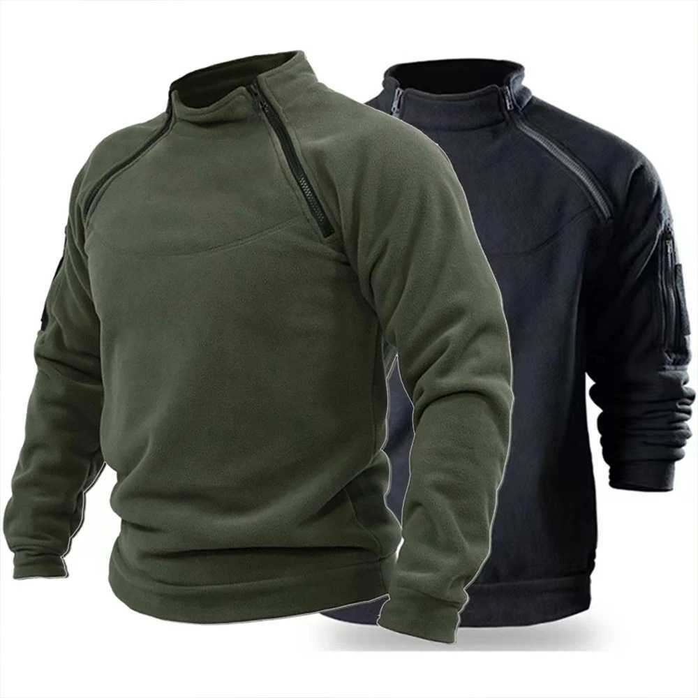 Taktiska jackor USA: s Taktiska utomhusjacka jaktkläder Varma dragkedjor Fleece Pullover Man Windproof Spring Winter Coat Thermal Hoodiesl231218