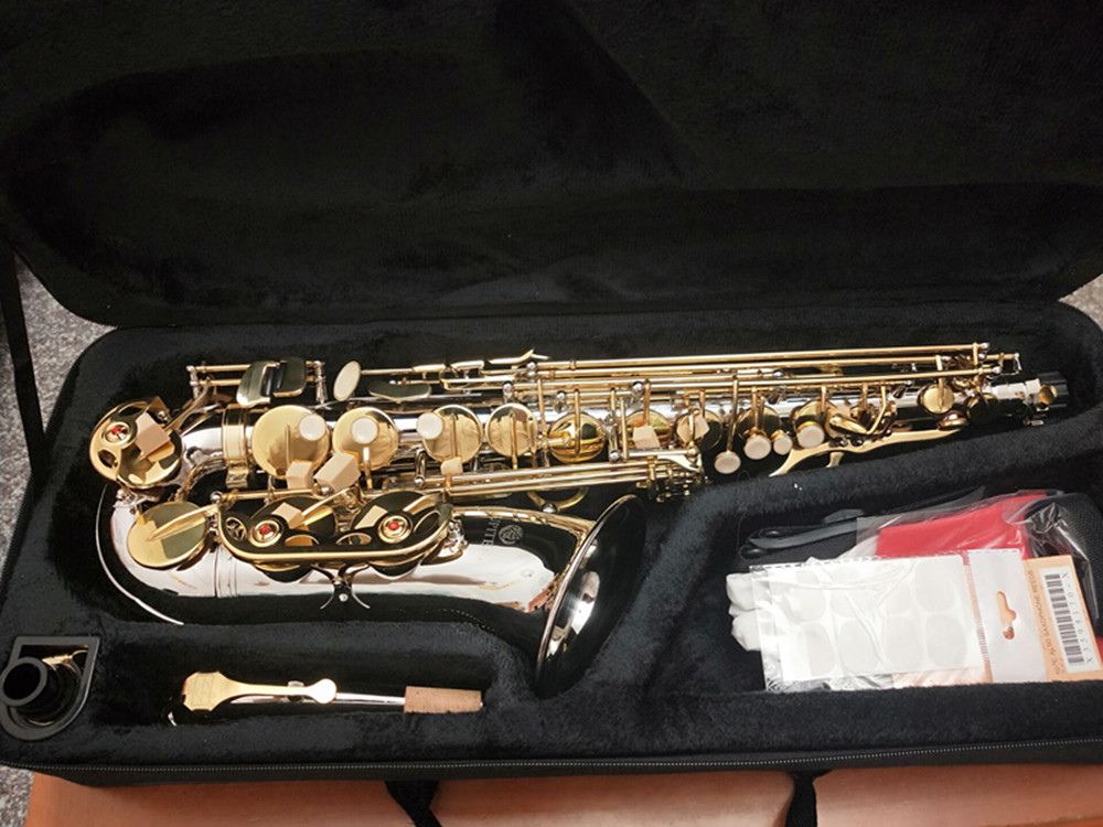 Jupiter JAS-1100SG Saxophone Alto Eb Tune Instrument de musique en laiton corps plaqué nickel argent laque or clé Sax avec embout