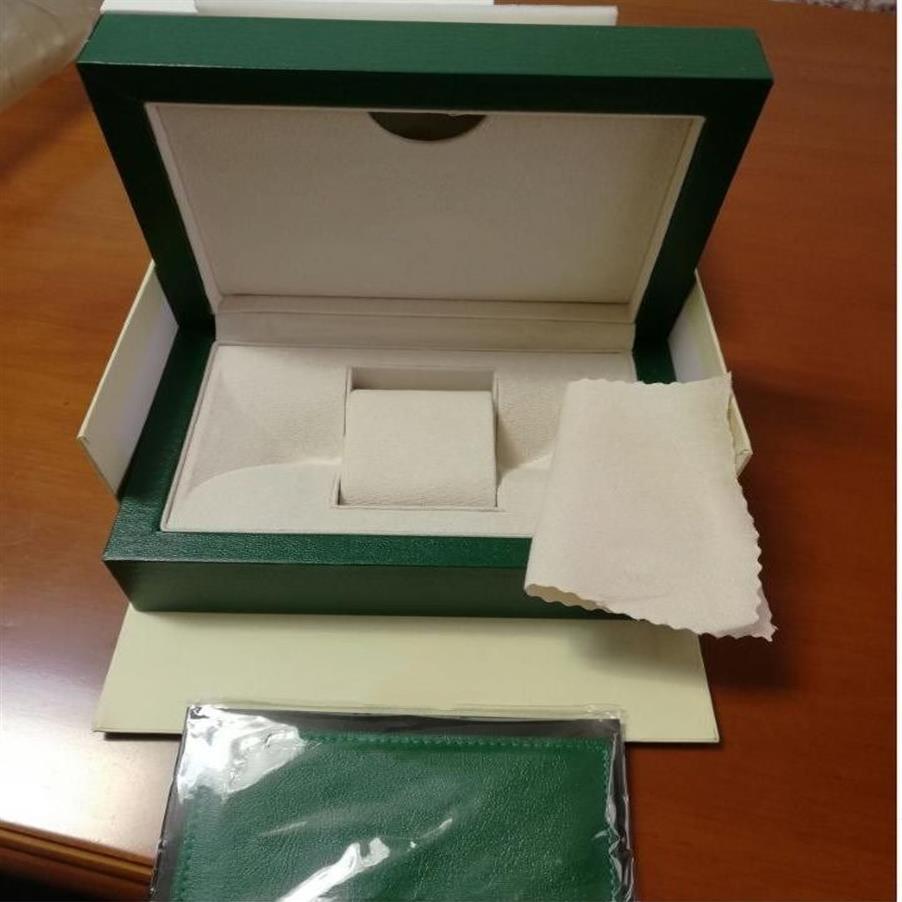 2022 Boîtes vertes Papiers Cadeaux Montres Boîte Sac en cuir Carte 0 8KG 185mm 134mm 84mm pour montres-bracelets Boxe Certificat Handbag286y