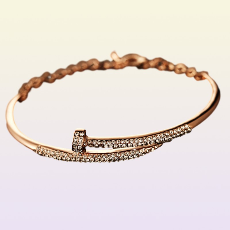 Bracelet punk bracelet bracele 18k chaîne plaquée en or super flash zircon charmes bracelet bracelet bijoux9173976