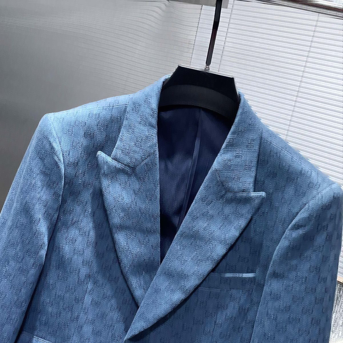 Mens Suits Blazers Western Clothing Designer Men Classical Letter Print Blue Series Blazer Autumn Luxury Outwear Coat