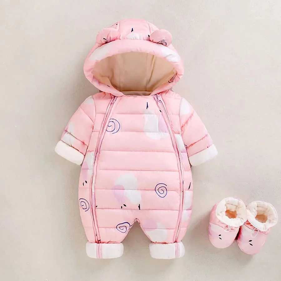 Barboteuses Nouveau-né automne hiver ensemble pour enfants infantile épaissir vêtements garçon à capuche bébé costume petites filles vêtements enfant en bas âge RomperL231114