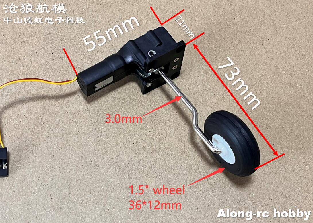 110g intrekbaar landingsgestel met 122 mm twee wielen en 73 mm hoofdachterlandingsgestel voor 1,5-2,0 kg RC vliegtuig DIY-model EDF vliegtuigonderdeel