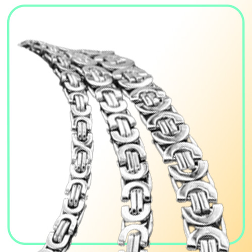 Colliers argentés épaisses Collier en acier inoxydable Unisexe Lien byzantin Silver Chain Men Femmes Silver Colliers grossiers Lover5434823