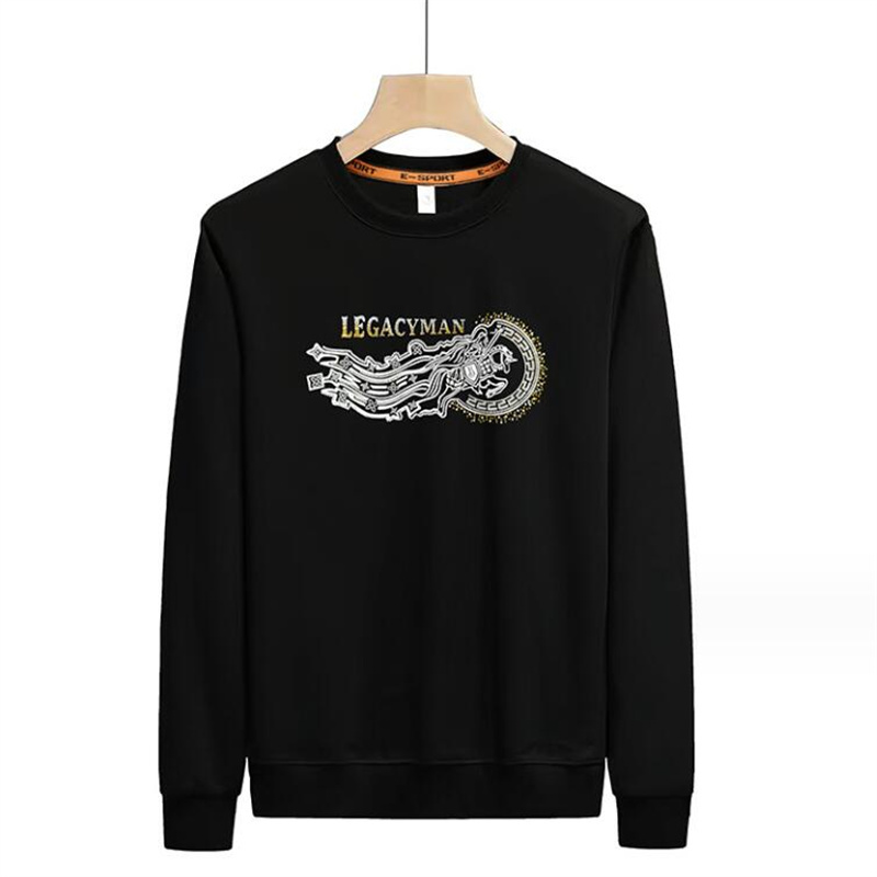 Nieuwe Stijl Luxe Heren Hoodies Sweatshirts Mannelijke Paillettenborduurwerk Lange Mouw Trend Top Zware Ambachtelijke Casual Herfst Winter Mode Sweatshirt Kleding