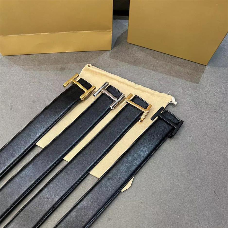 Designer Belt Leather Belts Classic Black Letters Smooth Buckle Gold Sliver Color Business for Man Woman 4 Option323G