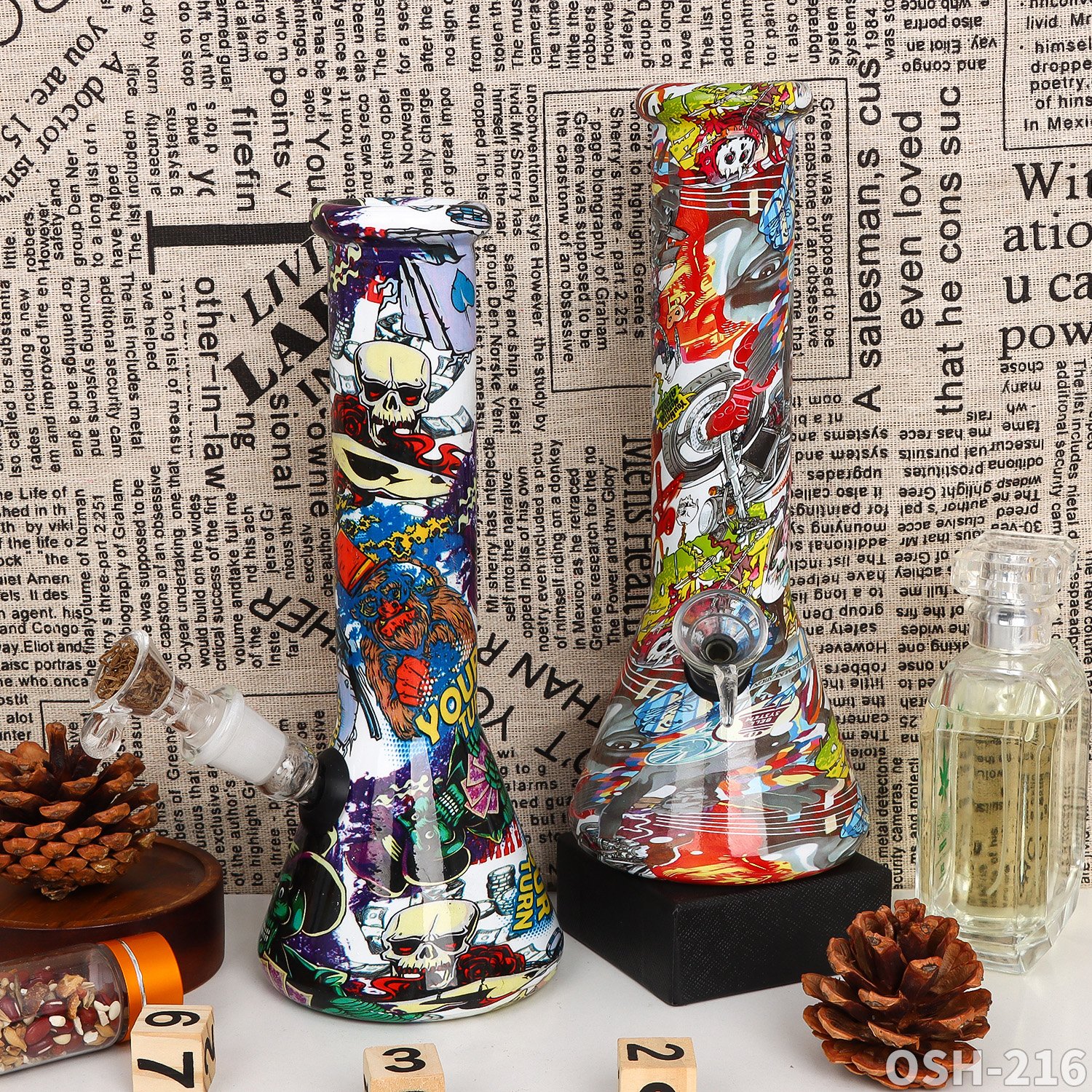 Verre Bongs d'eau Narguilés Downstem Perc Ice Catcher Dabber Heady Rig Recycler Dab Fumée Tuyau D'eau