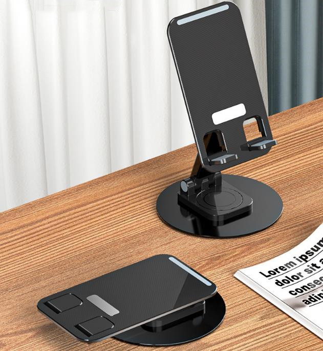 Supporto girevole da tavolo pieghevole a 360 gradi Mini supporti telefoni cellulari portatili pieghevoli regolabili in metallo in lega di alluminio iPhone iPad