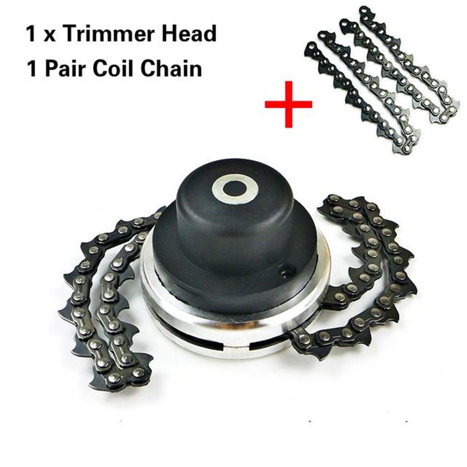 Новая модель садового инструмента, универсальный 2 в 1, триммерная головка с цепным звеном, нейлоновый резак, косилка, орошение, борьба с соломой, рабочие головки, щетка Cutt323k