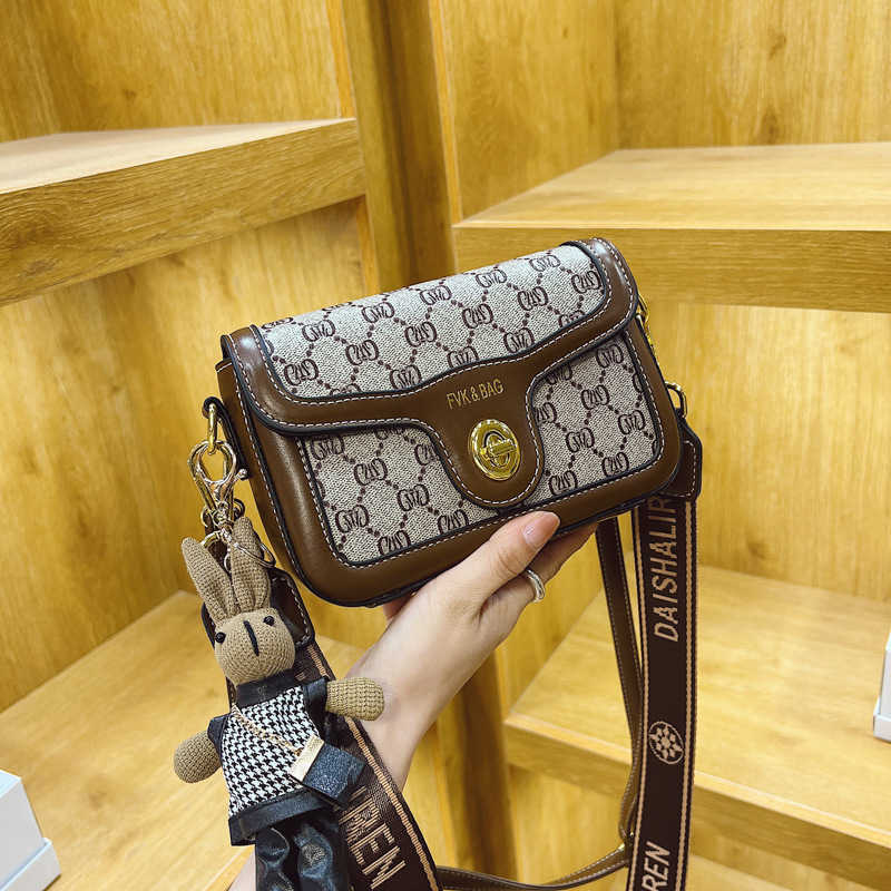 2024 New Designer womens crossbody shoulder Womens Trendy Fashionable Printed Crossbody Advanced and Versatile Broadband Small Square Bag bag