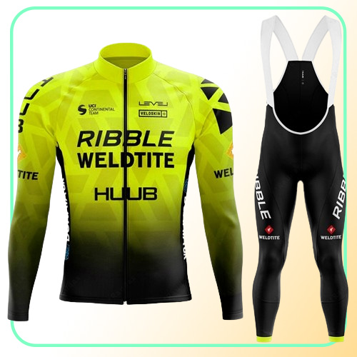 Mężczyźni Zestaw Jersey Rile Weldtite Długie rękawie polarowa koszulka rowerowa mtb maillot cuotte Cycling Clothing1501427