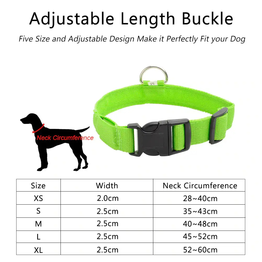 LED-halsband, USB oplaadbare oplichtende halsbandverlichting, verstelbare comfortabele zachte mesh veiligheidshalsband voor kleine, middelgrote en grote honden groot, neongroen