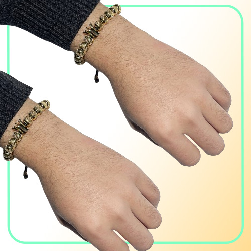 Vintage Versatile Copper Crown Armband Pärledana Pead Bead Armband Flätad makram justerbara handgjorda armband armband för551741871