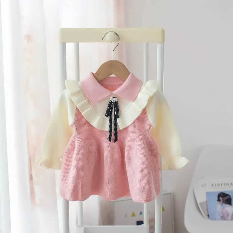 Girl's Dresses Baby Girls Dress Birthday Christmas Clothing Autumn Winter Children Sweater Girls Skirt Top Baptism Dresses Newborn Clothes