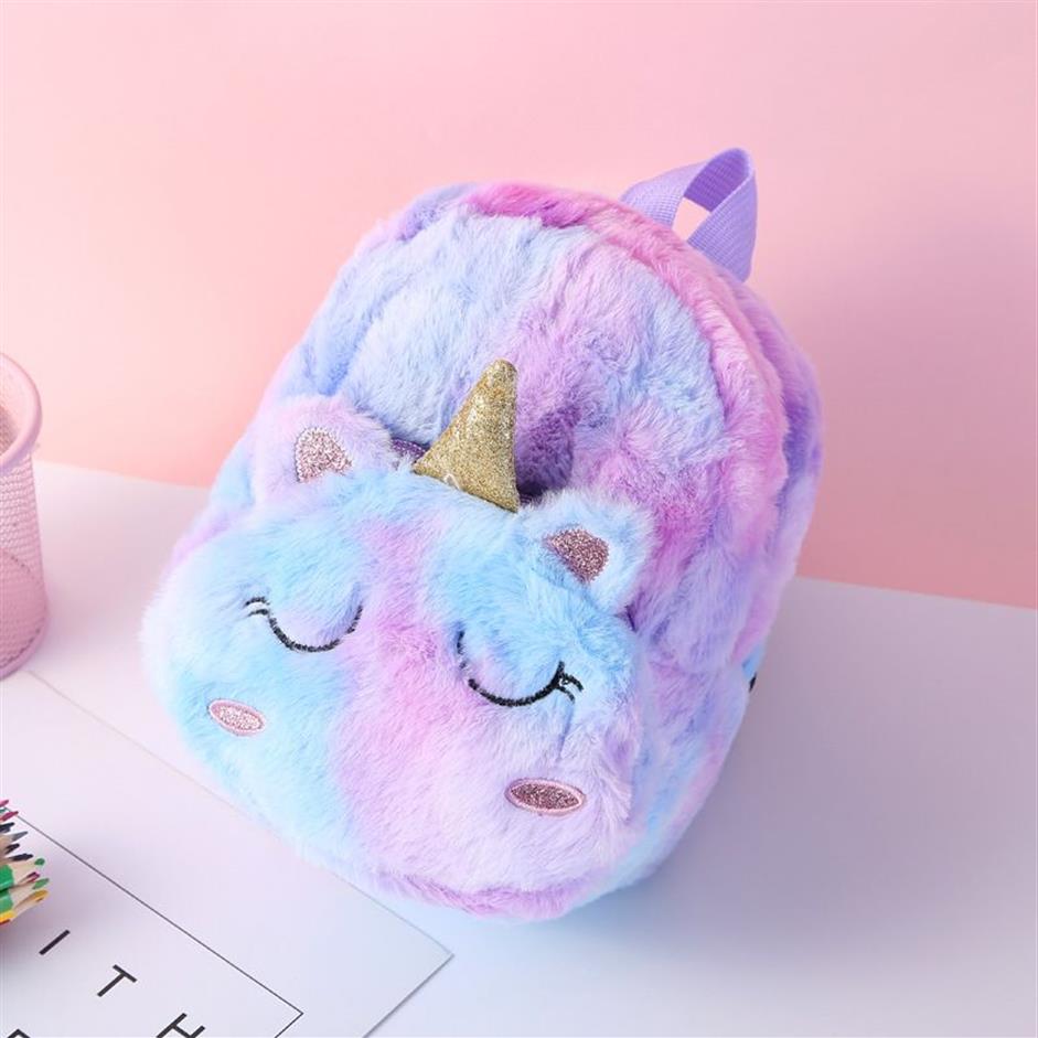 Soft Plux School Mochila Unicorn sac à dos mignon Jouets pour enfants 3d Cartoon Animal Schoolbag Student Kids Backpacks 280W