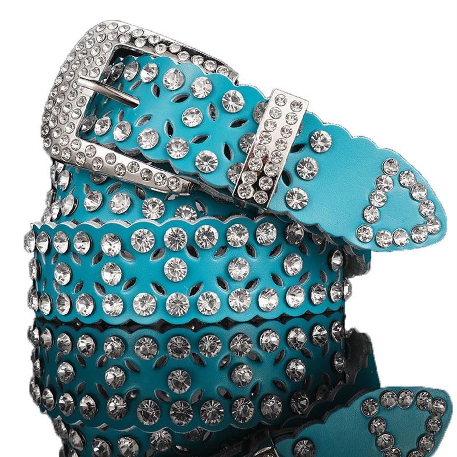 Belt Rhinestines Belts for Women Designer Diamond Belt Width 3 2 cm Cowskin Shine Classic Female Taille Bells2836