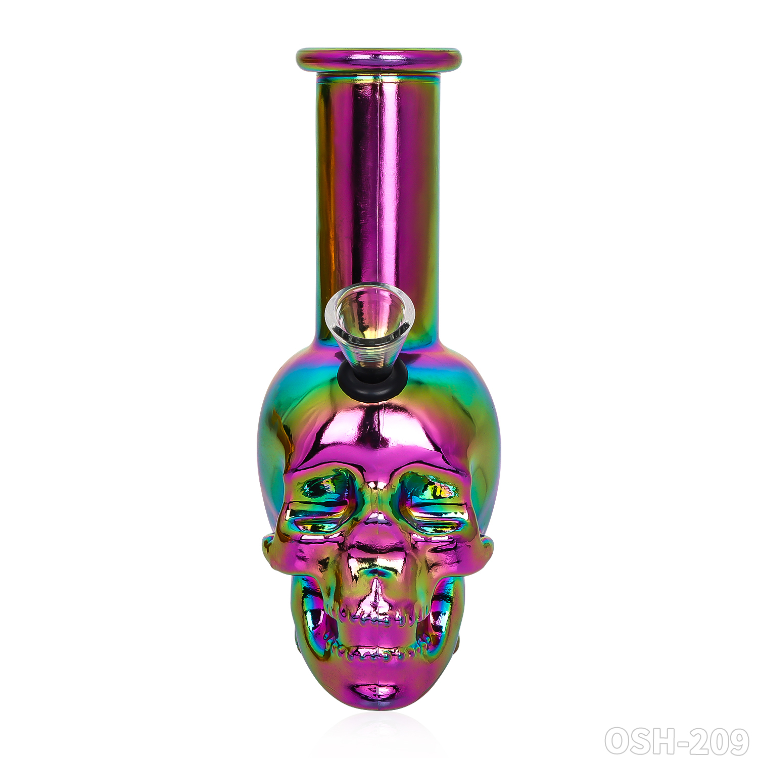 Mini verre coloré fumer Bong crâne type droit narguilé Shisha eau Bong tuyau de fumée