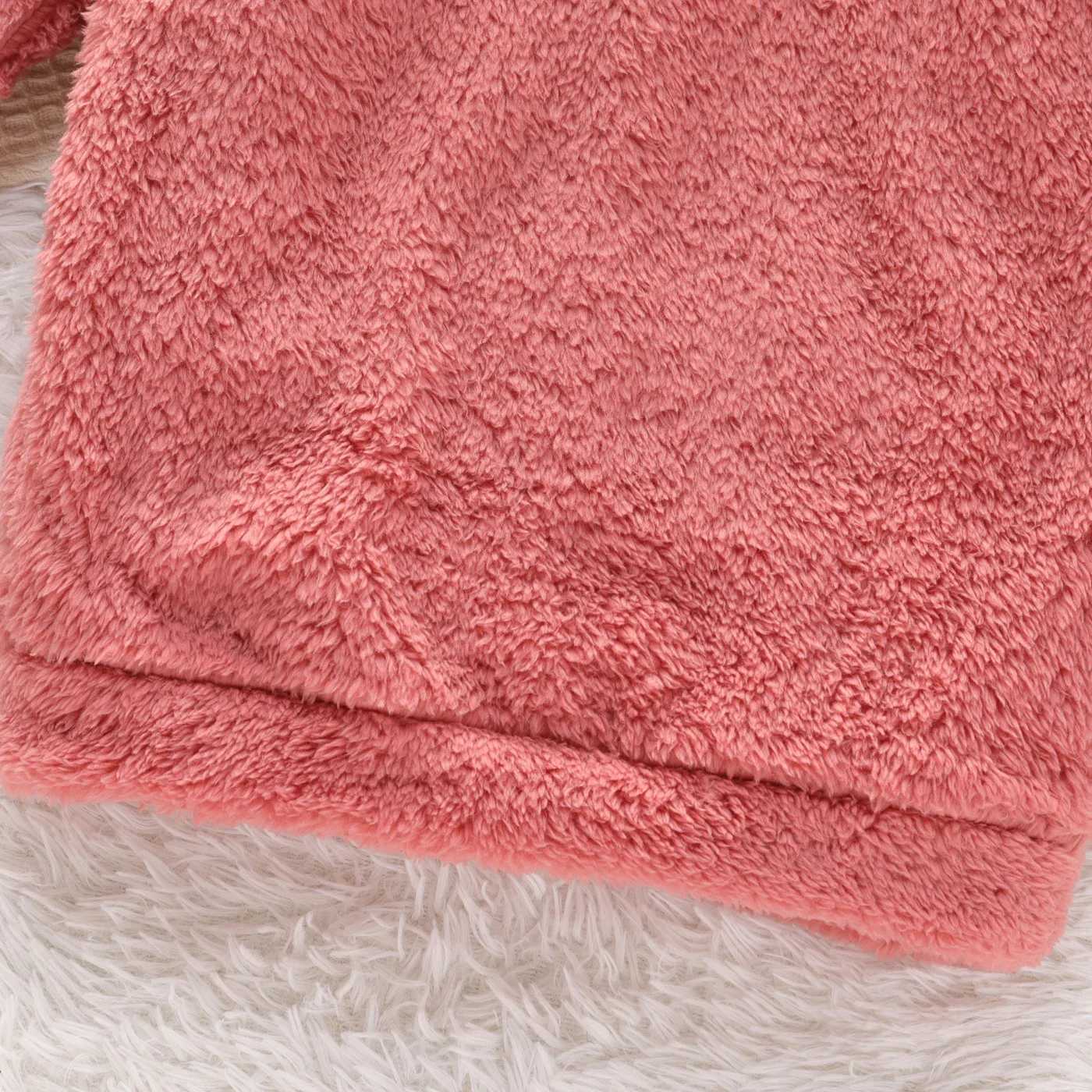 Meisjesjurken Peutermeisje Roze fleece-sweatshirtjurk met capuchon Zacht en comfortabel Perfect voor uitstapjes en dagelijks gebruik Basisstijl