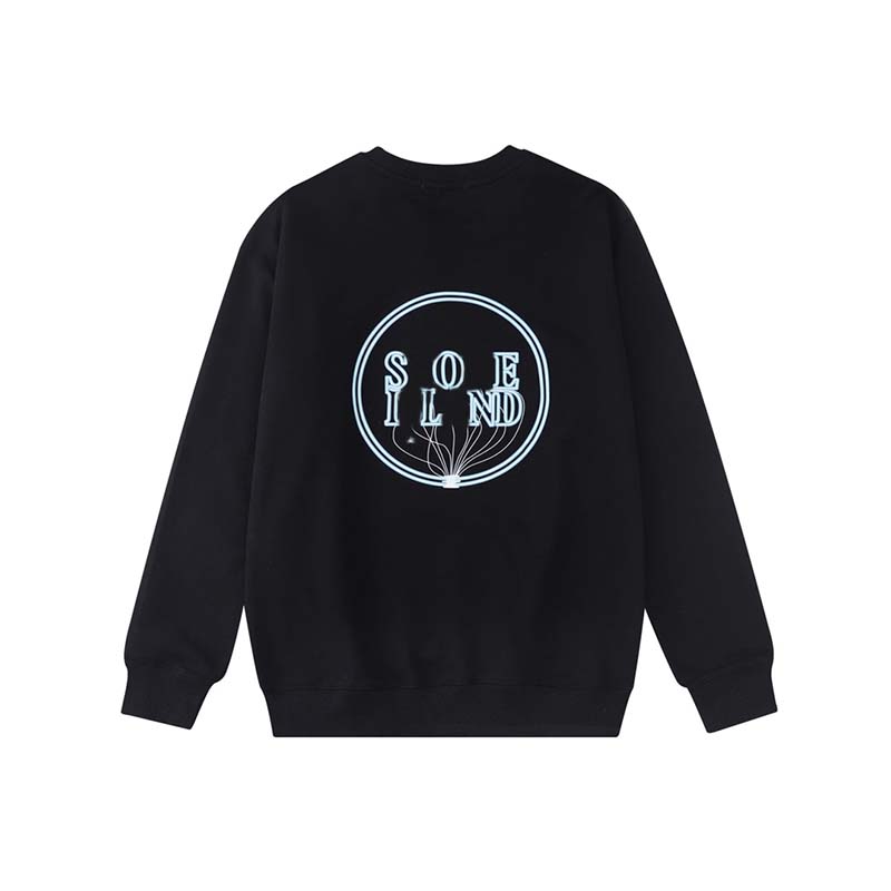 Designer ST0NE IS1 et swetshirts sans capuche masculins pour motif de dessin animé créent de luxe marque de luxe lettre imprimée à sweat à sweat à sweat à sweat à sweat décontracté pour femmes