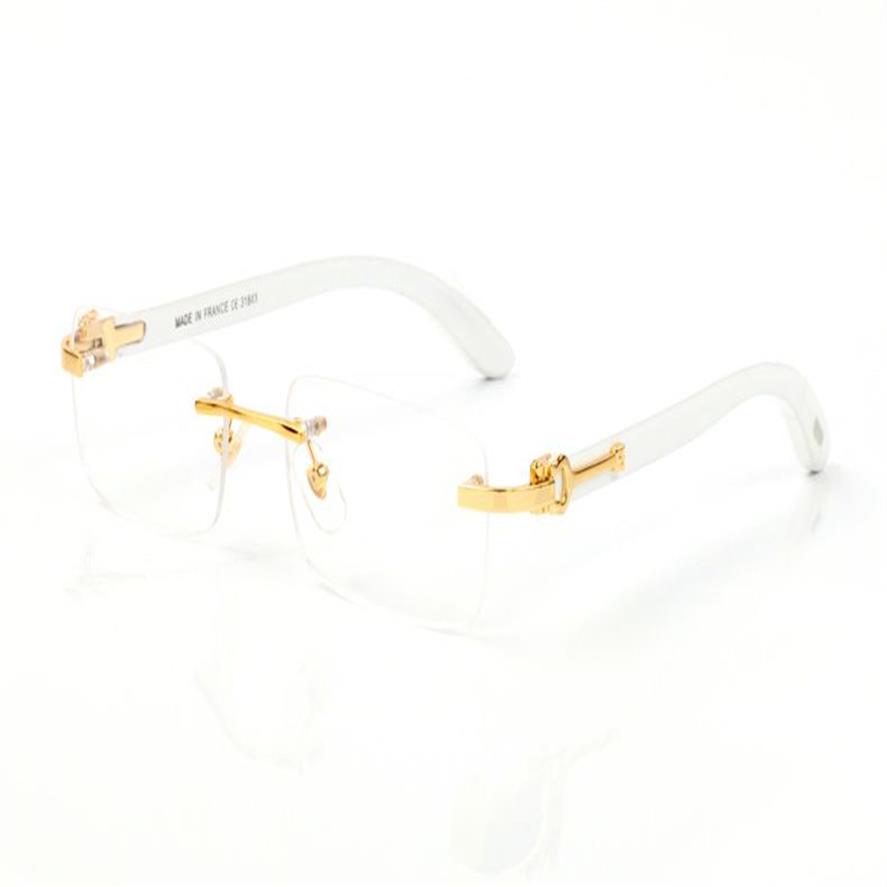 Nouveaux styles de mode sport bois blanc corne de buffle lunettes hommes lunettes de soleil vintage décor en bois bambou jambes cadres viennent avec boîte rouge285D