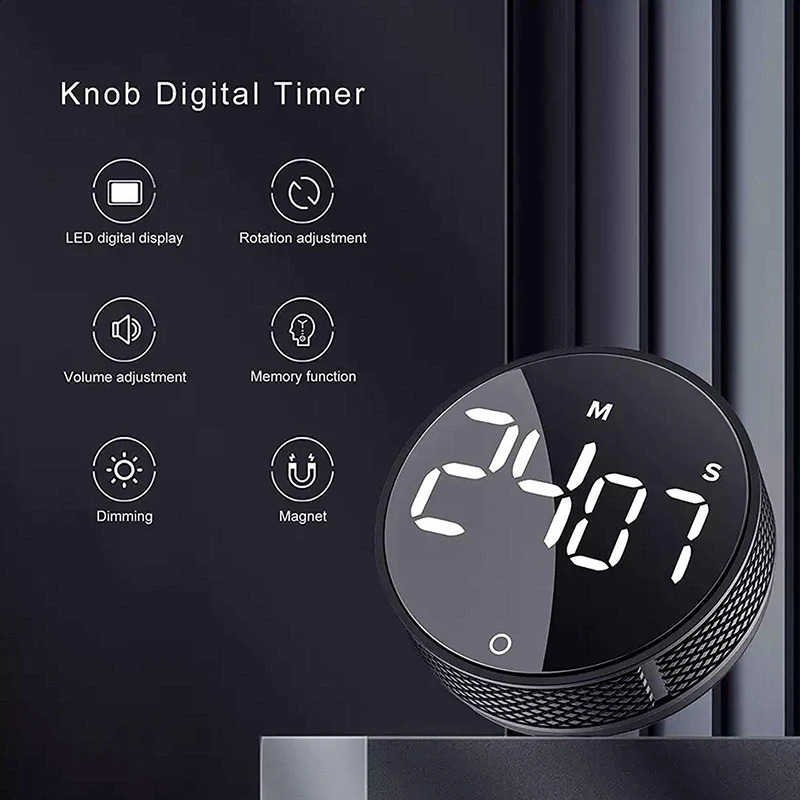 Kitchen Timers Kitchen Electronic Counter LED Digital Magnetic Timer Alarm Clock Remind Tool for Cooking Baking Sports Games Stopwatch 231218