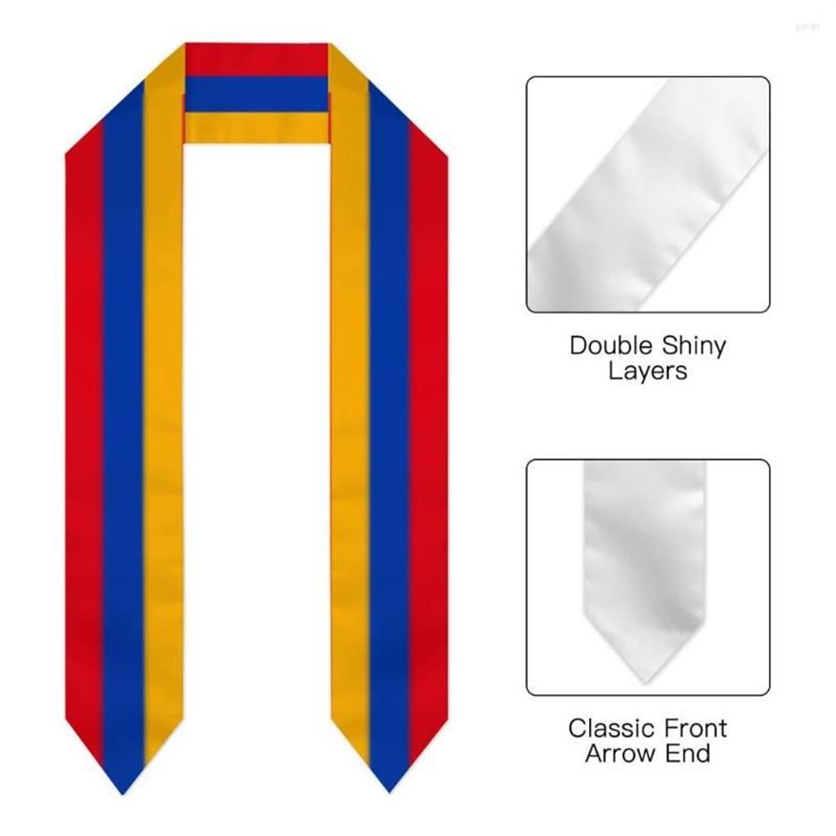 Lenços Armênia Bandeira Cachecol Top Impressão Graduação Sash Roubou Estudo Internacional No Exterior Adulto Unisex Partido Acessório268b