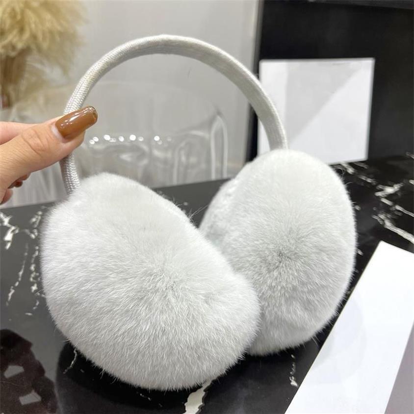 Berets Real rex fur earmuffs kobieta earmuff świąteczny prezent Śliczny Ucha cieplejsze zimowe ciepłe unisexberets beretsberets289h