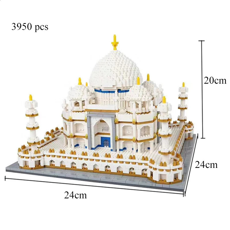 Kits de construcción de modelos K BUILT Indian Taj Mahal Kits de modelos 3D Juguetes Micro Mini Bloques de construcción para adultos Patrimonio Cultural Mundial Arquitectura Ladrillos 231219