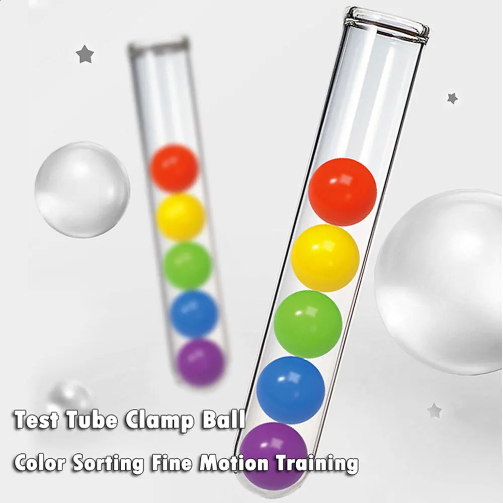 Brinquedos de inteligência Crianças Montessori Rainbow Balls Classificando Brinquedos Educativos Tubo de Ensaio Correspondência Número de Jogo Cor Matemática Criança Aprendendo Auxiliares de Ensino 231218