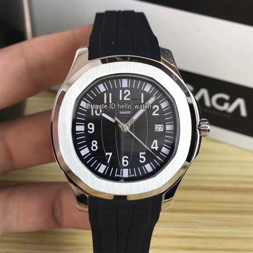 Nova data 42mm esporte 5167a-001 5167 mostrador preto automático masculino relógio 316l caixa de aço pulseira de borracha de alta qualidade relógios pphw olá wa1896
