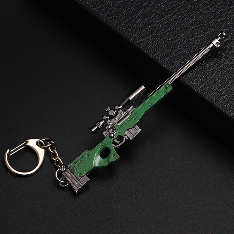 Designer Keychain accessories Jedi Peace Elite Key chain for men Anime Eat Chicken game Anime Alloy model gun key chains rings pendant Gifts