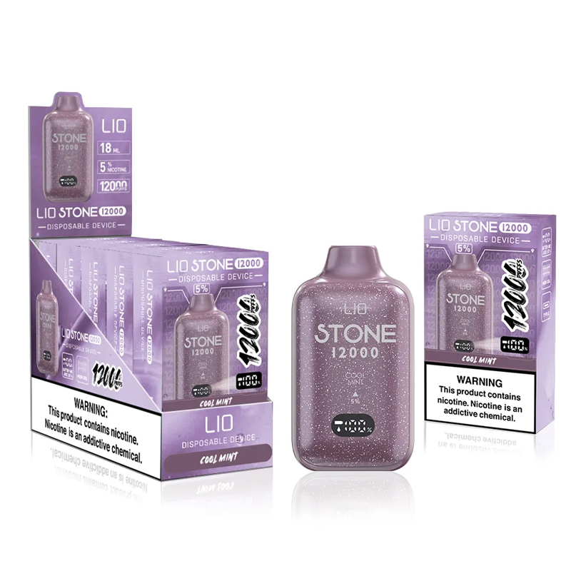 Original LIO Stone 12000 Züge Einweg-Vape-Stift 12k Puff Vape LIOStone 0% 2%3% 5% Füllstand 18 ml vorgefüllte Kartuschen Pod 550 mAh wiederaufladbarer Akku 15 Flaovrs 9k Bang