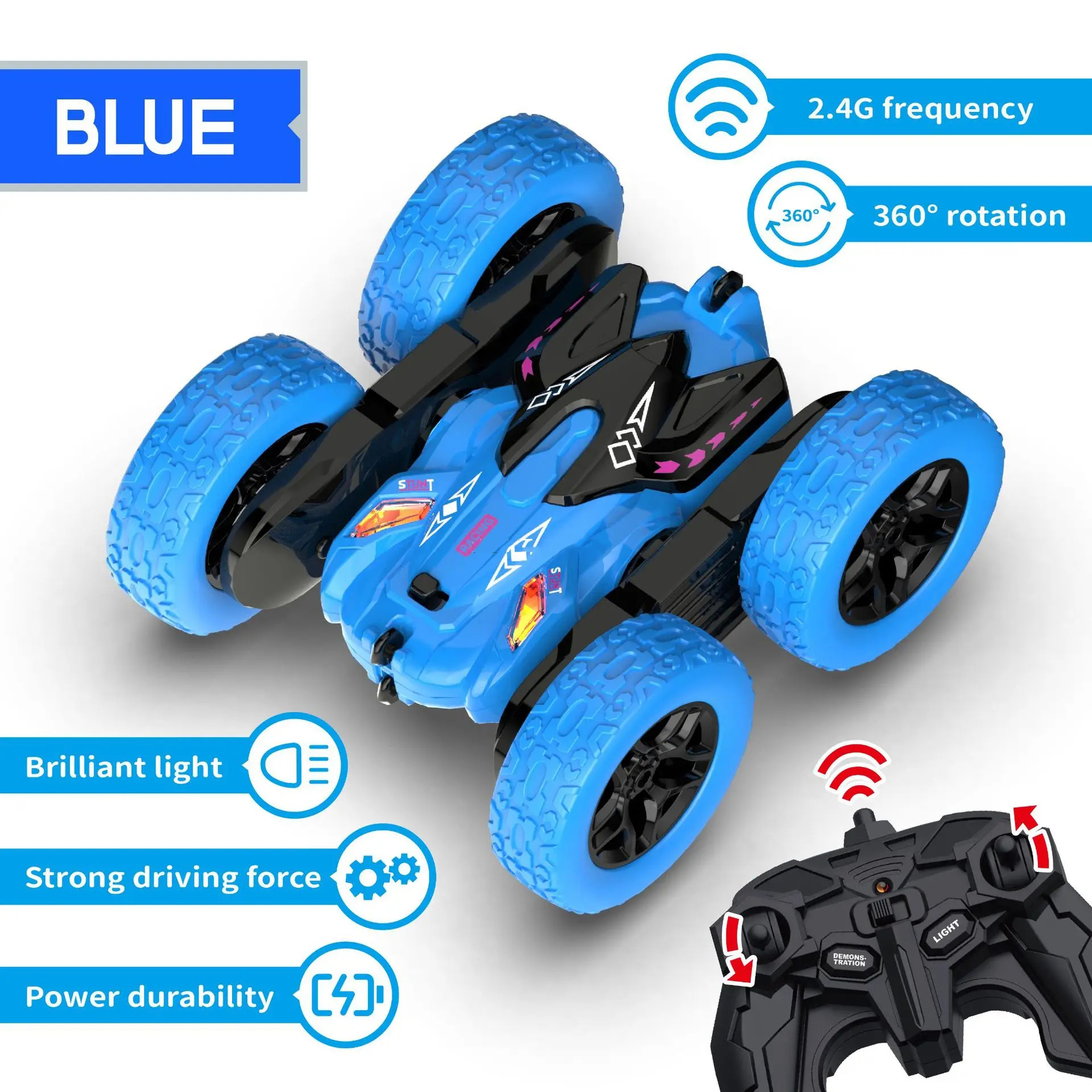 Nuevo Coche de Control Remoto 4WD kaskader RC CARS 360 Podwójny bok RC SUNT CAR ROTATE CARROS DE