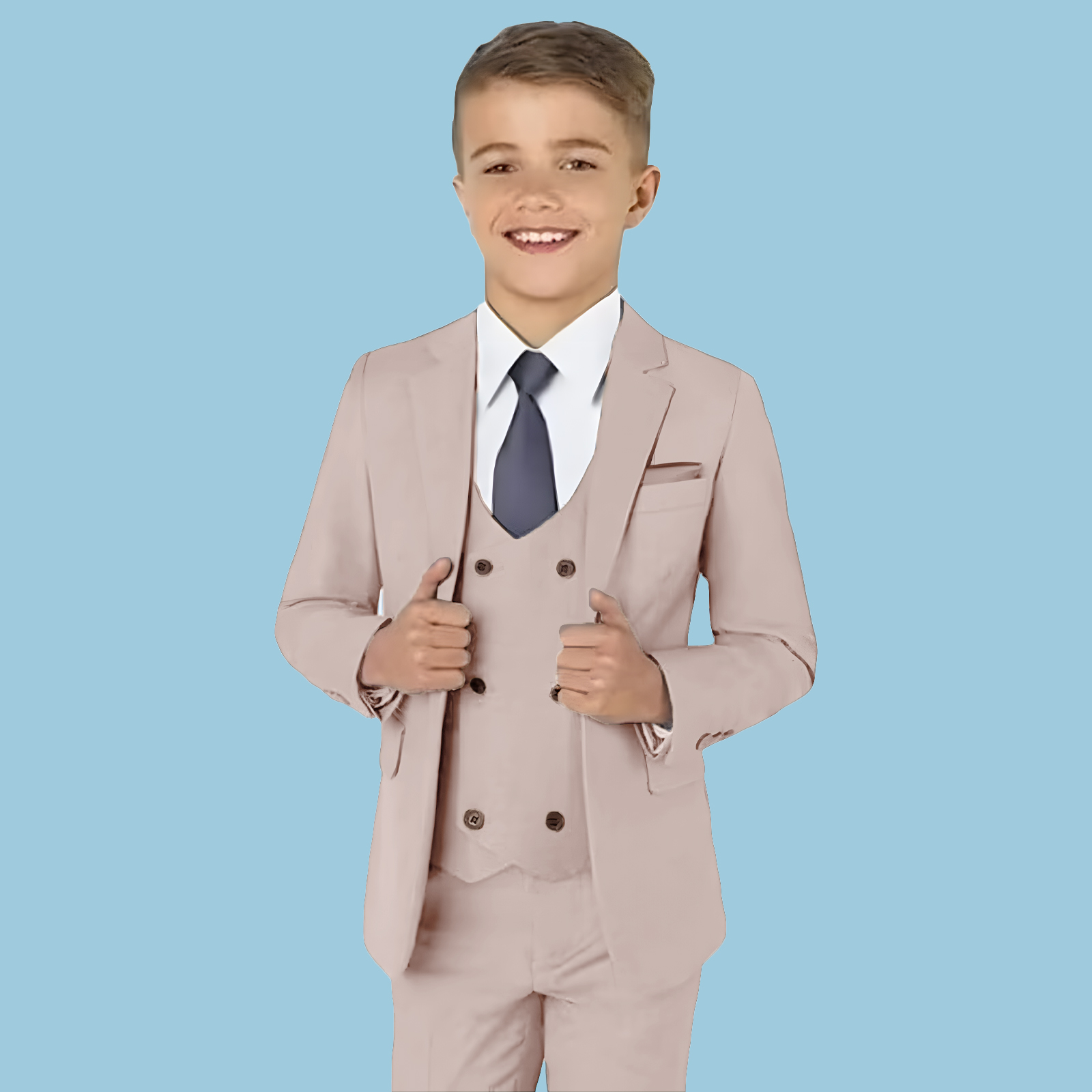 Vintage Solid Kids Pantsuit Set For Wedding Party Piano Performance Formal Occasion Dresswear For Boys Suit Set Blazer Vest Pants Set Flower Boy Ring Bearer Outfit