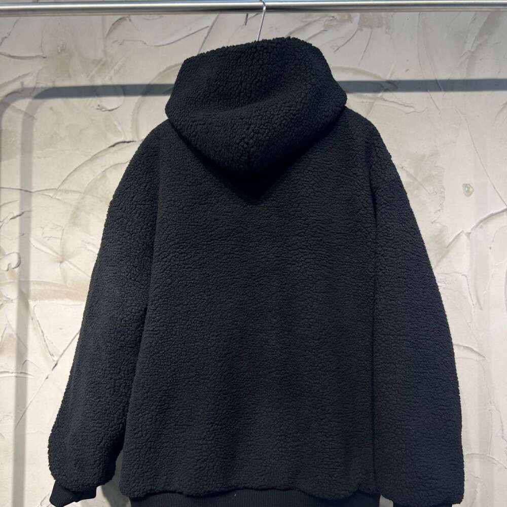 Designer Luxury Balencigas Classic Thick Cashmere Hooded Thermal Coat New Autumn/Winter Cardigan dragkedja Löst tröja