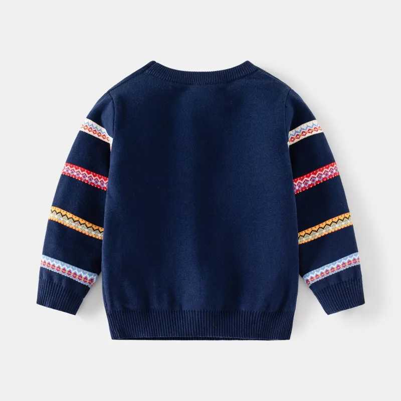 Pullover Maglieria di nuovo arrivo ragazzi Maglione di cervo natalizio con maniche a righe colorate Baby