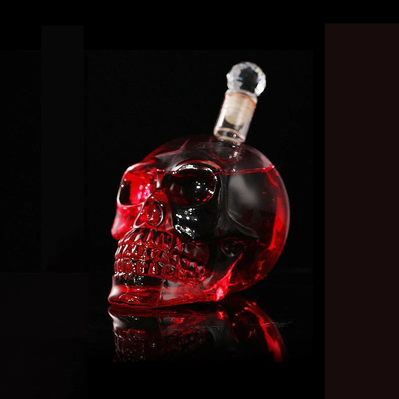 Bar Tools 125-1000ml Creative Skull Glass Wine Bottle Whisky Wine Crystal CupsTransparent Drinking Drinkware Personality Bar Set Tool Gift 231218