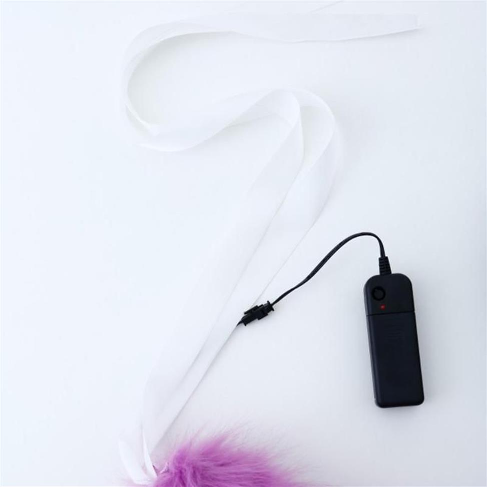 Outros suprimentos de festa de evento Faux Fur Kitten Ears Headband com LED Light Up Plush Long Tail Set Anime Vestido Animal Cosplay Costum253i