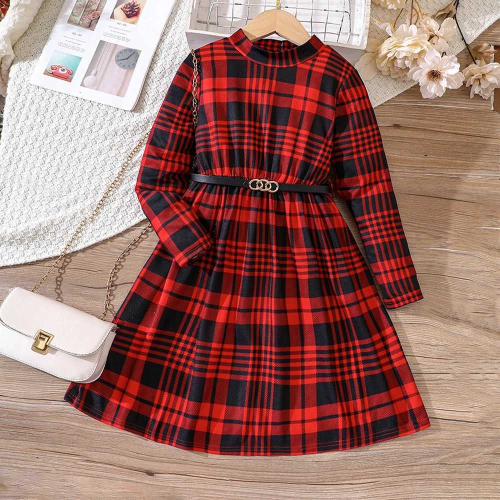 Vestidos da menina Mid Autumn Girls 'New College Style Manga Longa Vestido Casual