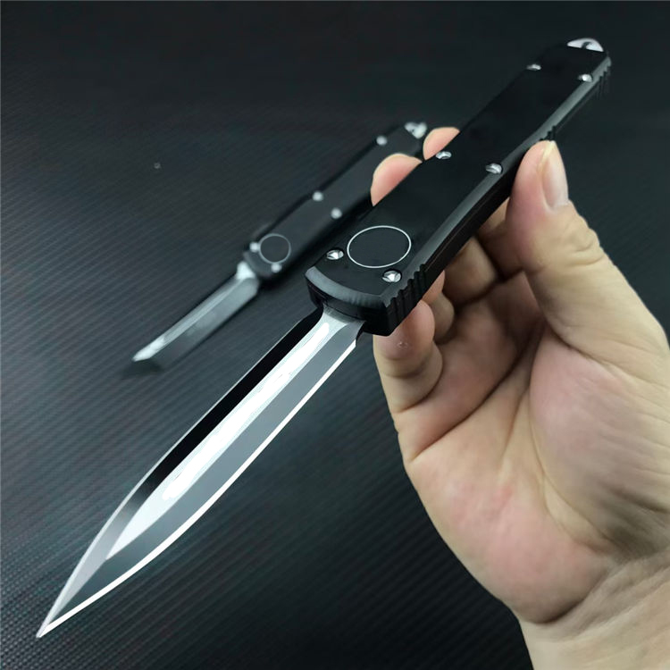 Black MICRO TECH UT OTF AUTO Knife 3.543" D2 Steel Blade,T6 Aluminum Handles,Camping Outdoor Tactical Knives EDC Pocket Knifes UT85 BM 3300 3400 4600