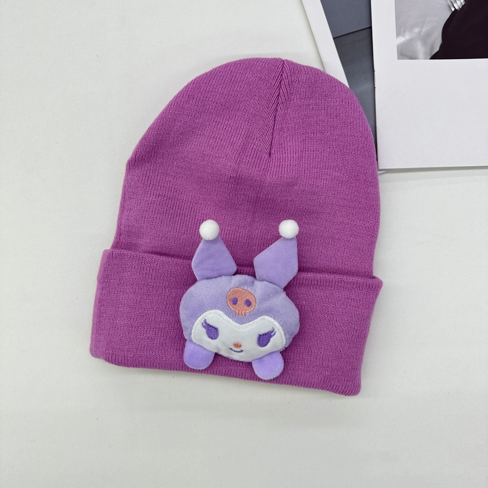 Anime beanie söt kawaii beanie stickade hattar, designer rolig plysch hatt vinter tecknad hund skidåkning slouchy varm mössa för tjej 9 färg