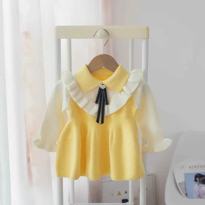 Girl's Dresses Baby Girls Dress Birthday Christmas Clothing Autumn Winter Children Sweater Girls Skirt Top Baptism Dresses Newborn Clothes