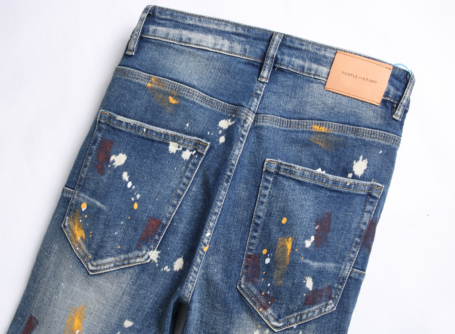 Paarse jeans Designer herenjeans Heren retro patchwork uitlopende broek Wild gestapelde gescheurde lange broek Recht Y2K Baggy gewassen vervaagd voor mannen 3583