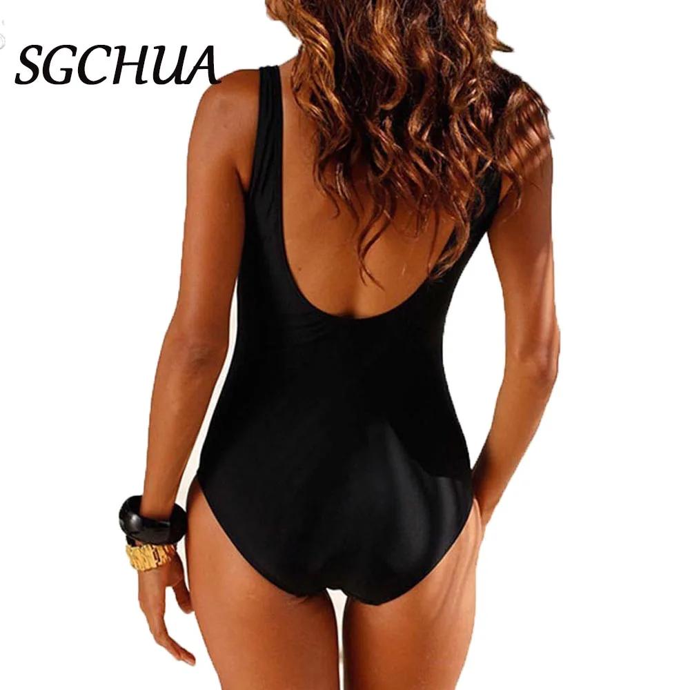 Suits sgchua yeni artı boyutu mayolar tek parça 6xl katı siyah mavi kırmızı kadın mayo plajı büyük mayo büyük yağ bodysuit