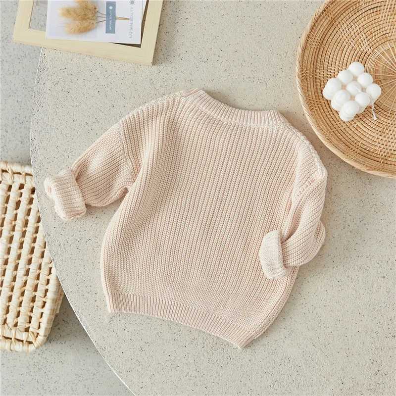 Pullover Suefunskry Newborn Baby Girl Boy Knitted Long Sleeve Autumn Winter Sweater Christmas Letter Print Loose Pullover Casual TopsL231215