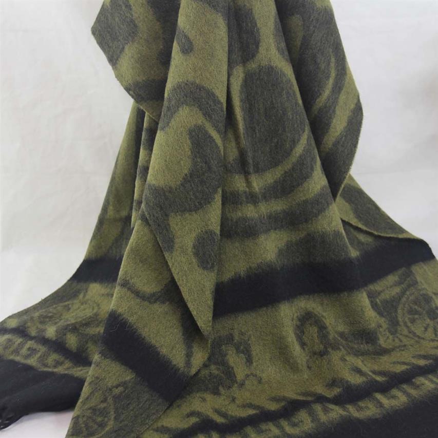 Ny Soft Cashmere Scarf Ladies Shawl Wrapped Woman 70x200cm 100% kashmir överdimensionerad fyrskiktsmode Jacquard Green Olive Black 249V