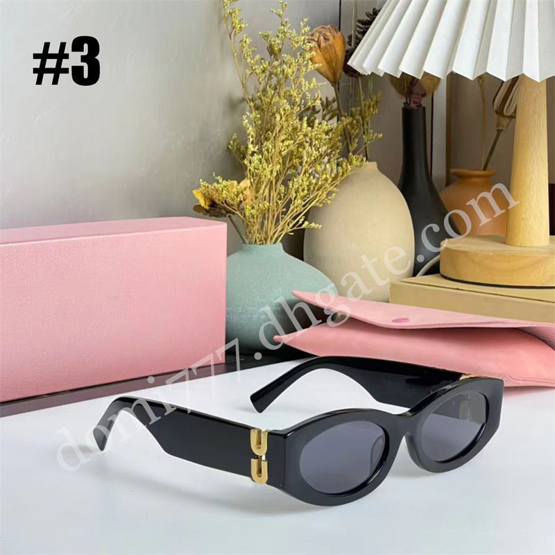 Gafas de sol de mujer con logotipo de letra de moda de alta calidad de 3 estilos con caja de regalo
